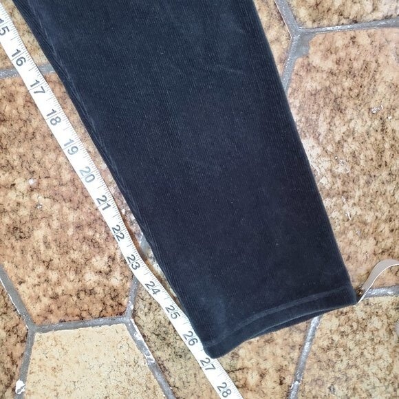 Vince Ribbed Stretch Leggings WOMENS Casual Pants Black Velour Lounge Comfy SZ M - Picture 10 of 10